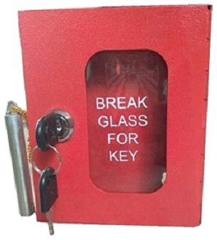 Square Single Door Metal Easy To Fit Fire Key Box, Color : Red