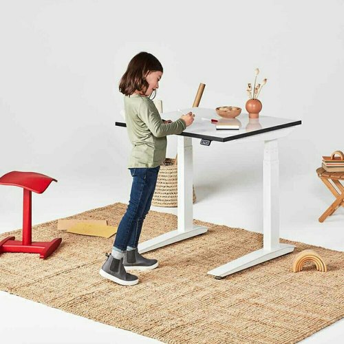Height Adjustable Table, Color : Brown