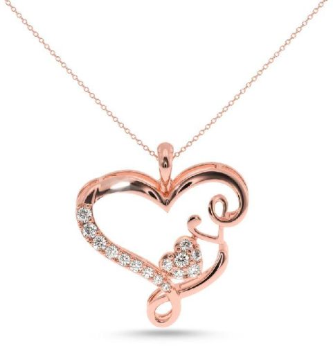 Certified Diamond Gold Pendant For Ladies On This Valentines