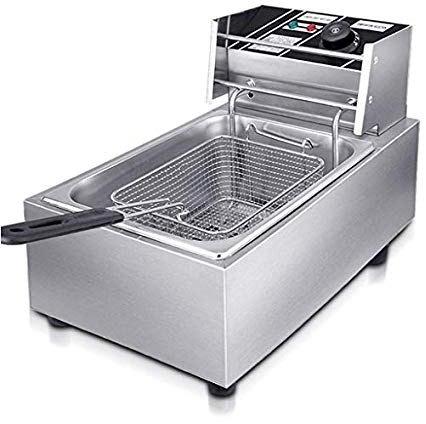 Rectangle Stainless Steel Deep Fat Fryer, Color : Silver