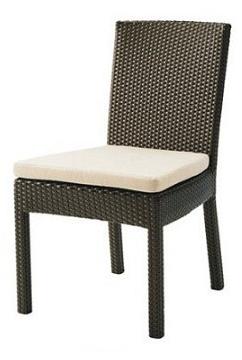 Rectangular Rattan Outdoor Cafe Chair, For Restaurant, Color : Black