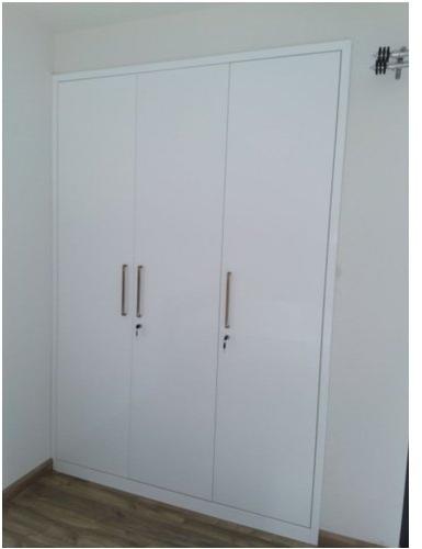 Wooden 3 Shutter White Wardrobe