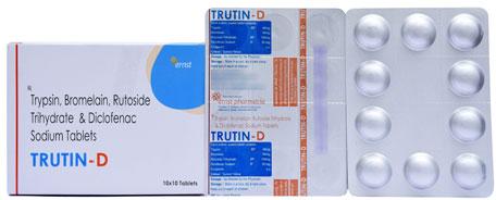 Trypsin, Bromelain, Rutoside Trihydrate and Diclofenac Sodium Tablets