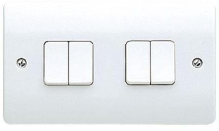 Plastic MK Modular Switch, Color : White