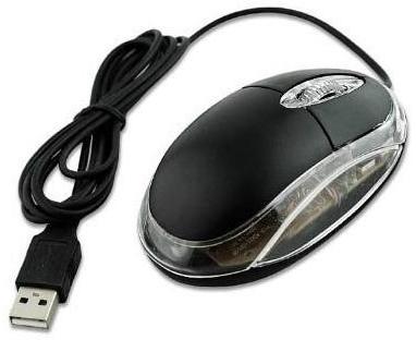Plastic Wired Computer Mouse, Color : Black