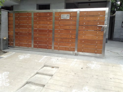 Wooden Sliding Gates, For Residencial, Comercial, Industrial