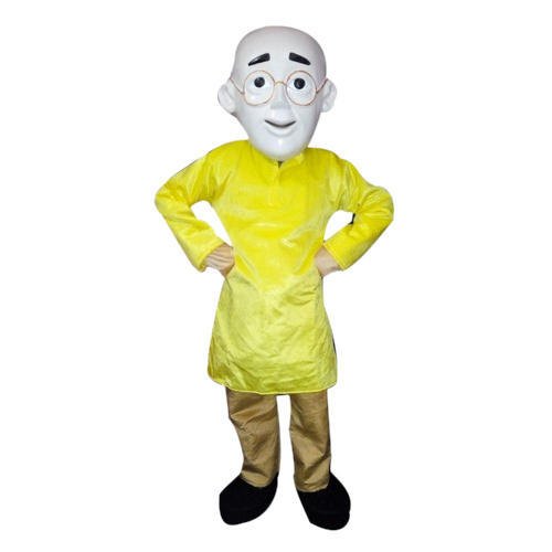 Cotton Patlu Cartoon Mascot Costume, Pattern : Plain