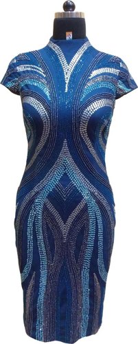Embroidered Beaded Dresses, Occasion : Party Wear