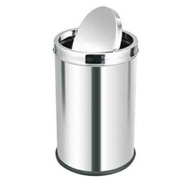 Stainless Steel Dustbin With Swing Lid, Color : Silver