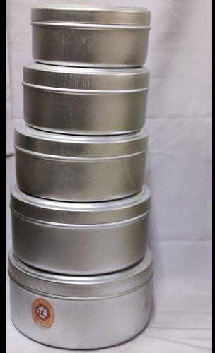 Round Aluminium Dabba, Color : White