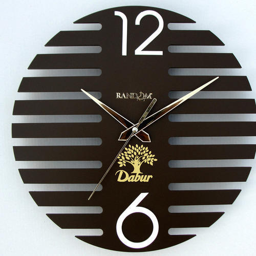 Wood Corporate Wall Clocks, For House Office, Color : Brown