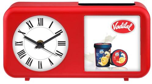 Rectangular Table Clock Cum Pen Stand, Packaging Type : Gift Box 