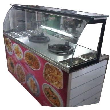 Blue Stone Glass Chat Display Counter