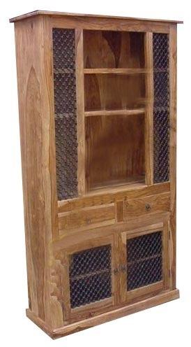 Mango Wood Showcase, Size : 100 X 40 X 190 Cm