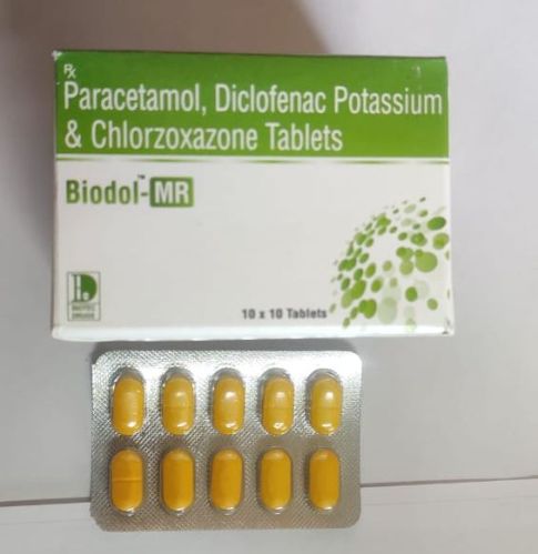 Paracetamol, Diclofenac and Chlorzoxazone Tablets, For Clinical