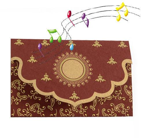 Musical Shahanai Luxury Wedding Marriage Invitation Cards