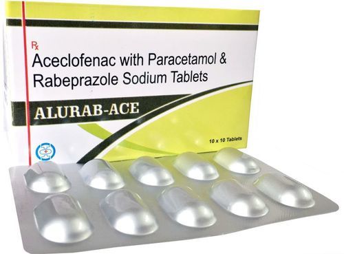 Aceclofenac Paracetamol and Rabeprazole Tablet, For Used Pain Relief.