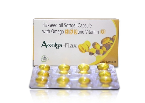 Flaxseed Softgel Capsule, Form : Oil