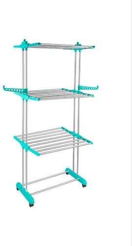 Green White Cloth Drying Rack, For Home