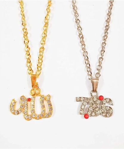 Gold Polished Brass Religious Pendants, Feature : Attractive Design