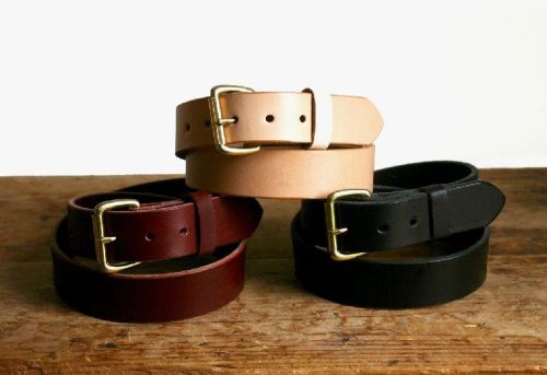 Brass Polished Men Leather Belt, For Casual, Width : 1.5 Inch