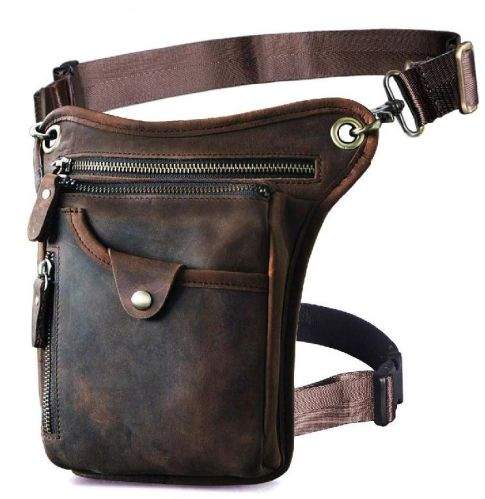 Motorcycle Leather Shoulder Drop Leg Bag, Size : Large, Medium, Small