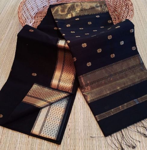 Maheshwari Handloom Cotton Silk Sarees, For Easy Wash, Anti-Wrinkle, Shrink-Resistant, Width : 6.5 Meter
