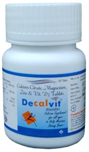 Decalvit Calcium Citrate, Magnesium,zinc,vit D3 Tablets