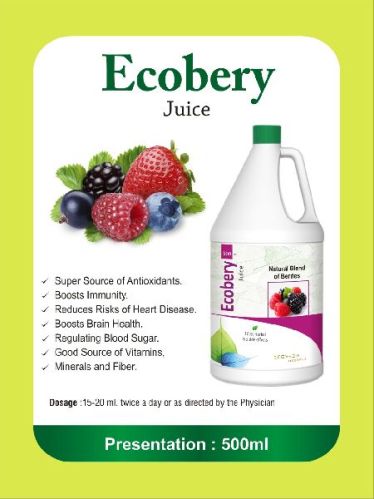 ECOVEDA HERBALS Ecobery Juice, For Drinking, Form : Liquid