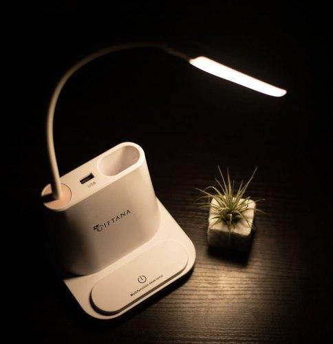 Study Lamp, For Reading, Studying, Pen Stand, Mobile Holder, Color : White
