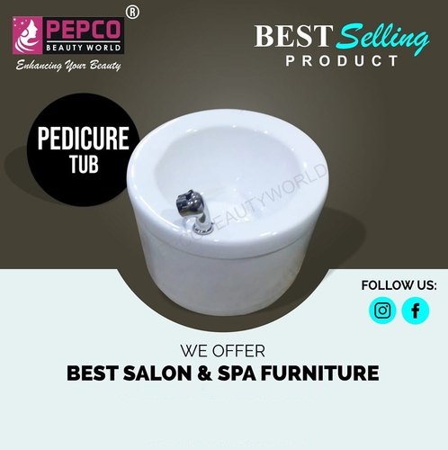 Pepco Round Ceramic Pedicure Tub, Color : White