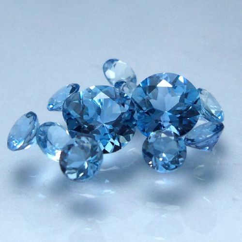 Round Cut Aquamarine, Color : Light To Medium To Top Blue