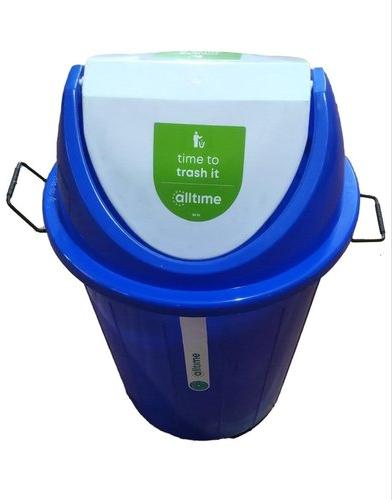 Round 30 Litre Plastic Swing Bin, Color : Blue White