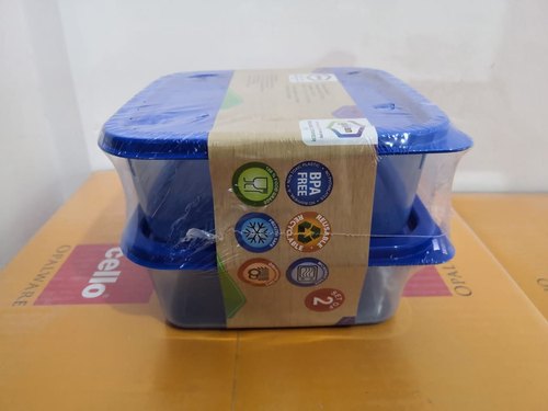 Square 500 Ml X 2 Plastic Container