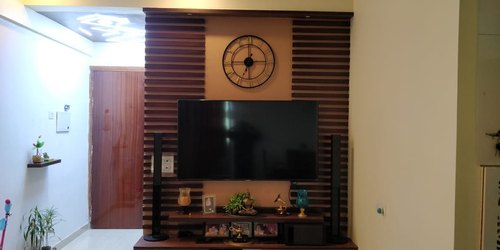 Wooden TV Wall Unit, Color : Brown