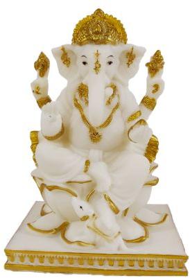 14 Cm Marble Ganesha Statue, Color : Colorful