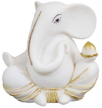 15 Cm Marble Ganesha Statue, Packaging Type : Carton Box