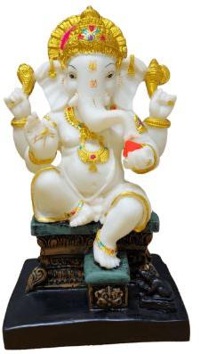 30 Cm Marble Ganesha Statue, Color : Colorful