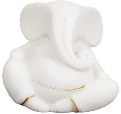 9 Cm Marble Ganesha Statue, Color : White