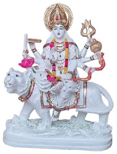 Poly Resin Durga Mata Statue, Color : White