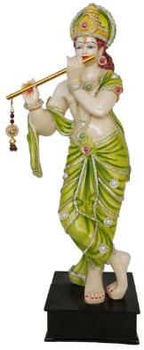 Poly Resin Standing Krishna Bansuri Statue, Color : Colourful