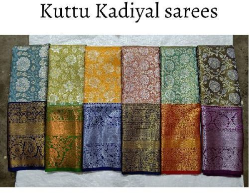 Kuttu Kadiyal Sarees, For Easy Wash, Dry Cleaning, Saree Length : 6.3 M (with Blouse Piece)