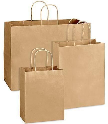 Brown Paper Bags, For Shopping, Pattern : Plain