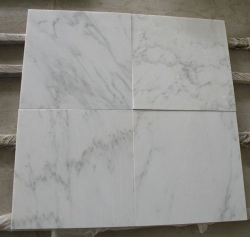 Polished Marble White Tiles, For Flooring, Size : Standard