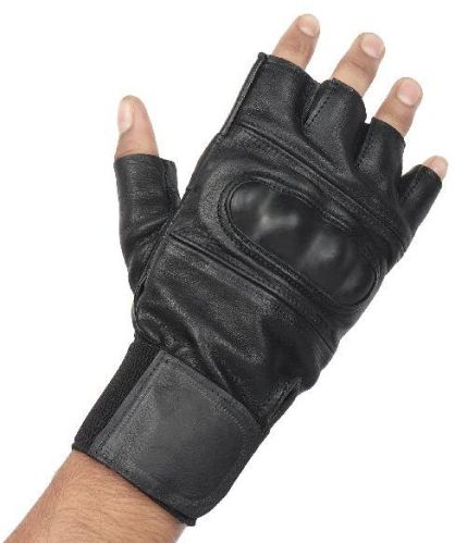 Genuine Leather BIKER /GYM GLOVES, Size : FREE SIZE