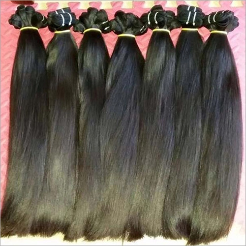 Straight Bulk Human Hair, For Parlour, Personal, Color : Black