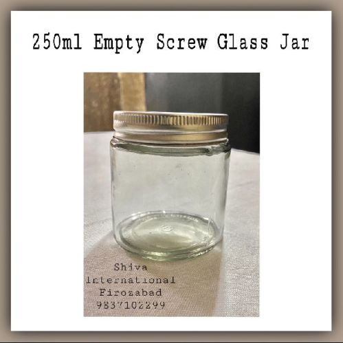 250ml Empty Screw Glass Jar, For Food Storage, Pickle Storage, Pulses Storage, Spices Storage, Ghee