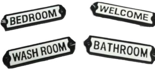 Polished Cast Iron Door Signs, Color : Black, Grey