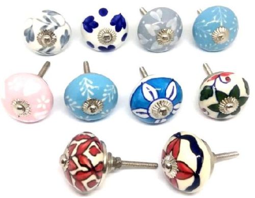 Round Polished Ceramic Knobs, For Cabinet, Doors