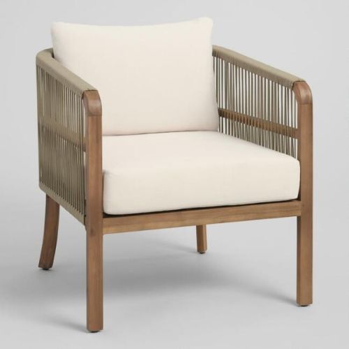 SHEESHAM WOOD ARM ROPE CHAIR